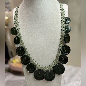 Vintage Crochet Button 14K Gold Filled Clasp Green Buttons Jewelry Handmade